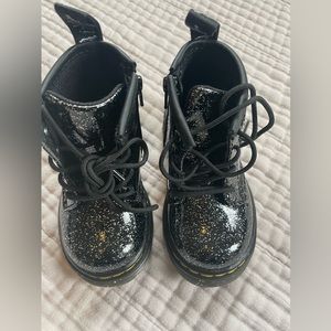 NWOT black sparkle doc martens